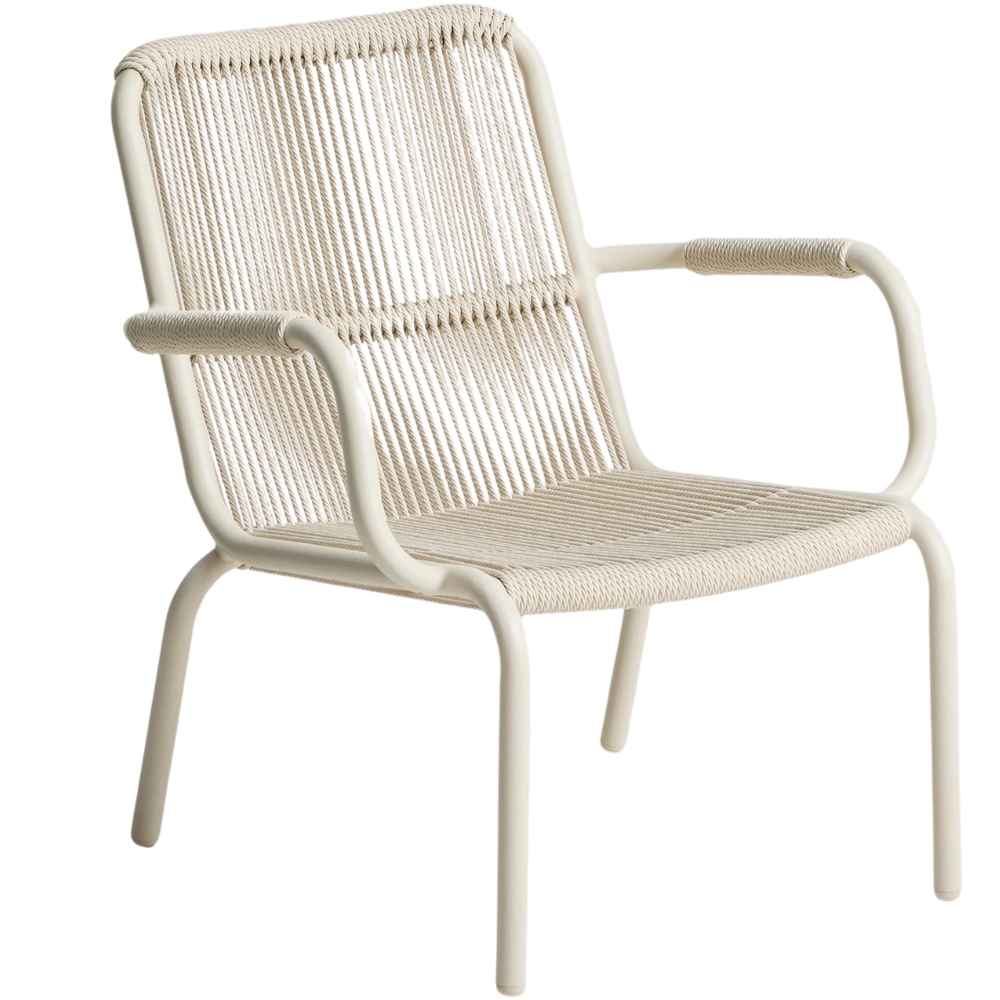 Kave Home Krémové kovové zahradní křeslo Salis s výpletem Kave Home