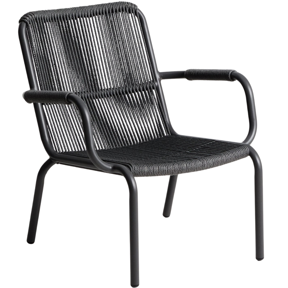 Kave Home Šedé kovové zahradní křeslo Salis s výpletem Kave Home