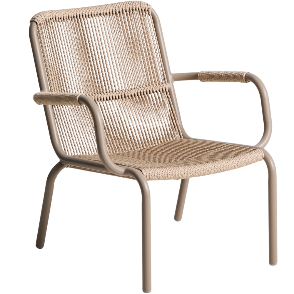 Kave Home Béžové kovové zahradní křeslo Salis s výpletem Kave Home