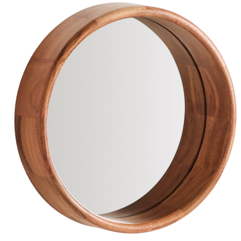 Kave Home Dřevěné závěsné zrcadlo Berale Ø 30 cm Kave Home