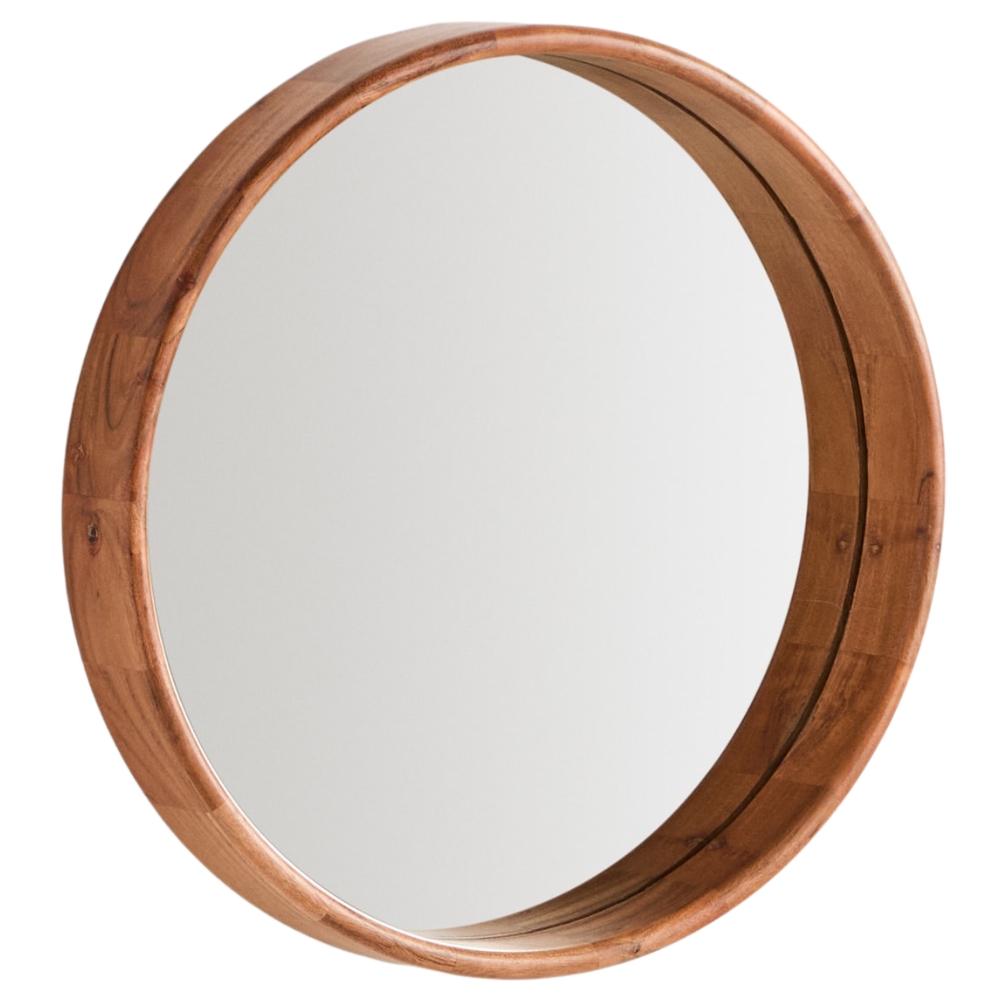 Kave Home Dřevěné závěsné zrcadlo Berale Ø 50 cm Kave Home