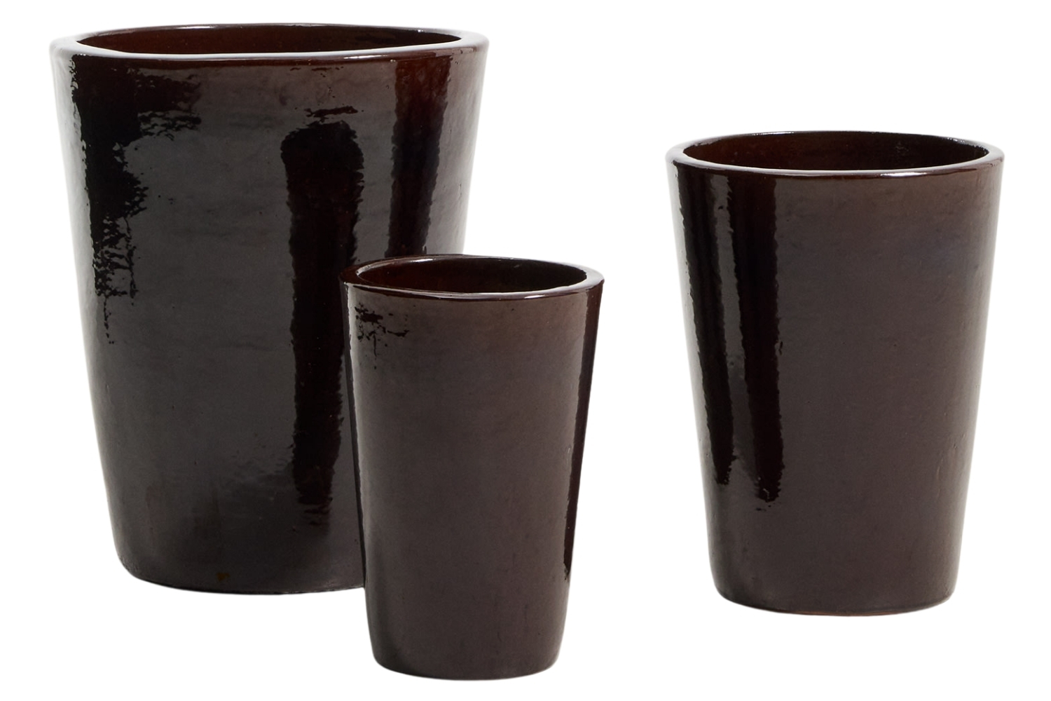 Kave Home Set tří hnědých zahradních květináčů Rotja ⌀ 26/35/47 cm Kave Home