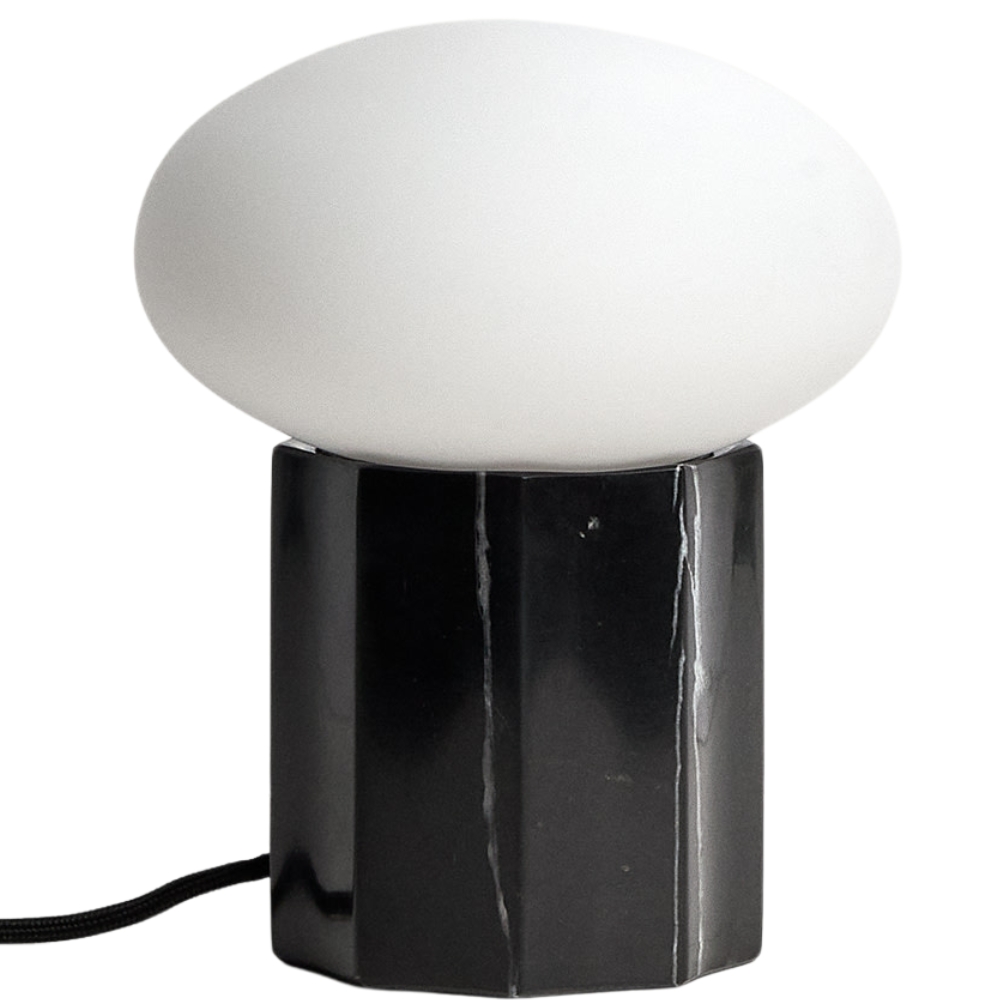 Kave Home Černá mramorová stolní lampa Idela Ø16 cm Kave Home