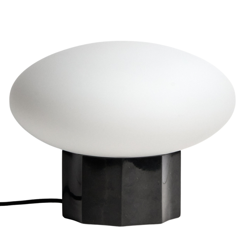 Kave Home Černá mramorová stolní lampa Idela Ø26 cm Kave Home
