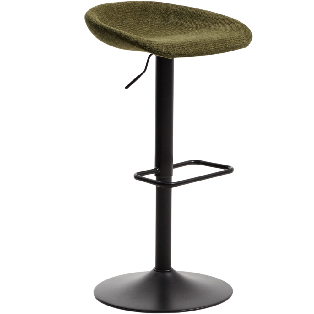 Kave Home Zeleno-černá čalouněná barová židle Danua 58-82 cm Kave Home