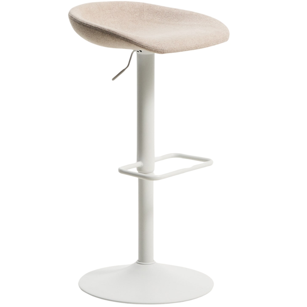 Kave Home Béžovo-bílá čalouněná barová židle Danua 58-82 cm Kave Home