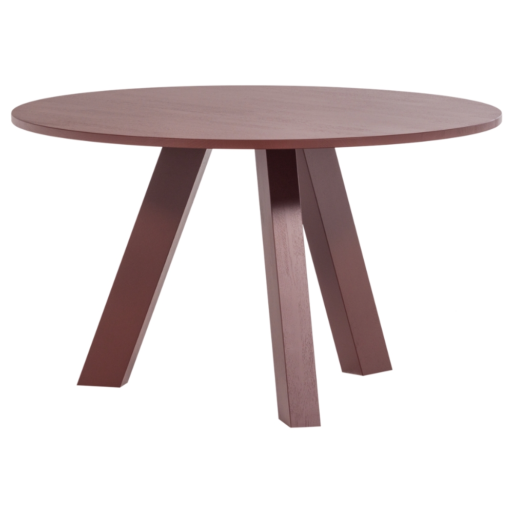 WOOOD Červený dubový kulatý jídelní stůl Rhonda ø 129 cm WOOOD