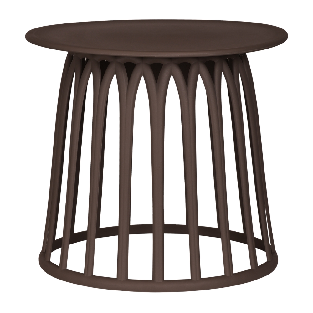 WOOOD Hnědý plastový zahradní stolek Boy ø 50 cm WOOOD