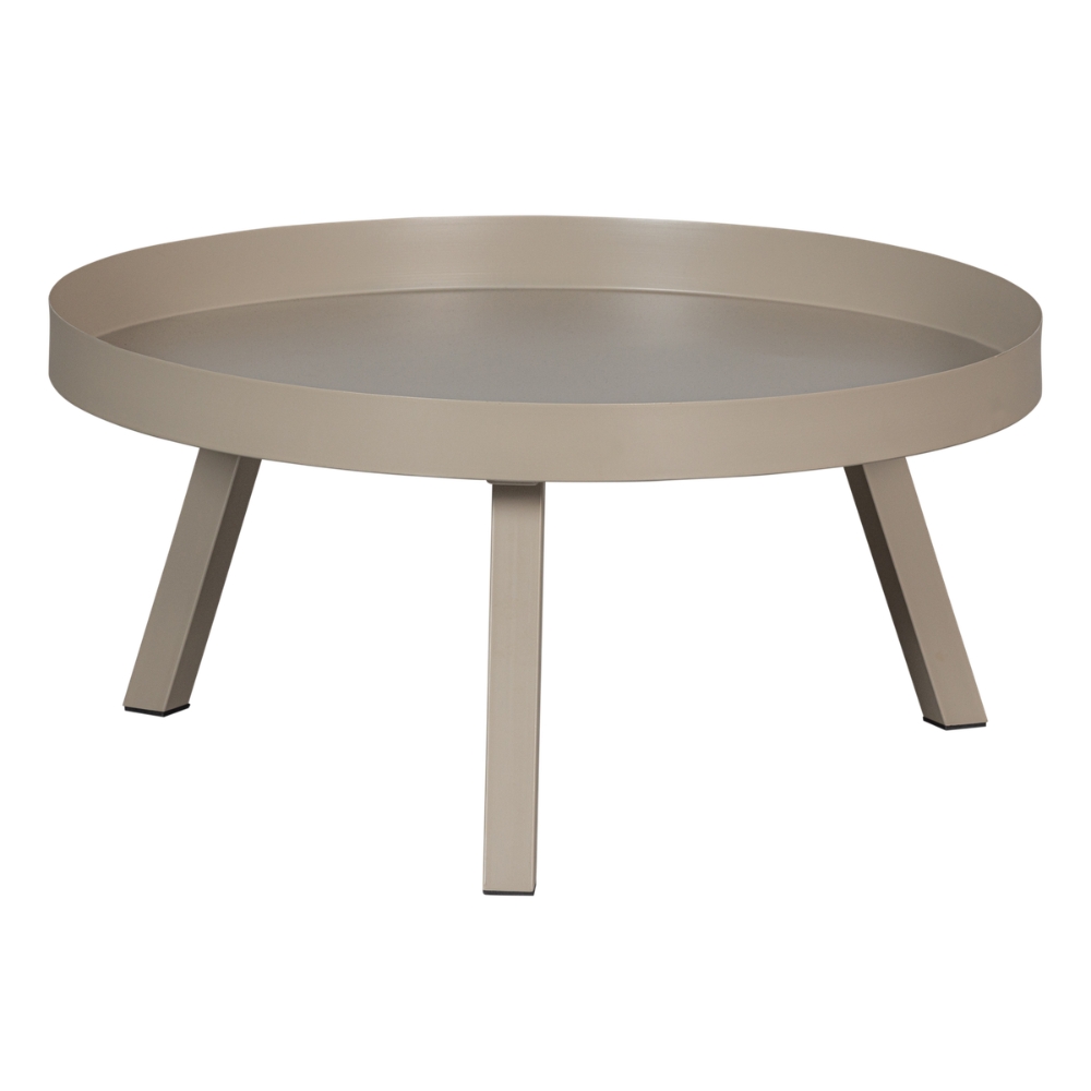 WOOOD Béžový kovový zahradní stolek Sunny ø 68 cm WOOOD