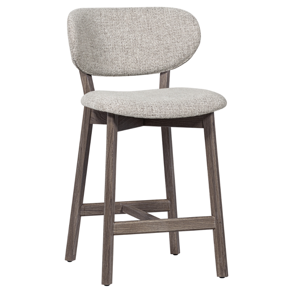 WOOOD Béžová barová židle Udar 65 cm s tmavou dubovou podnoží WOOOD