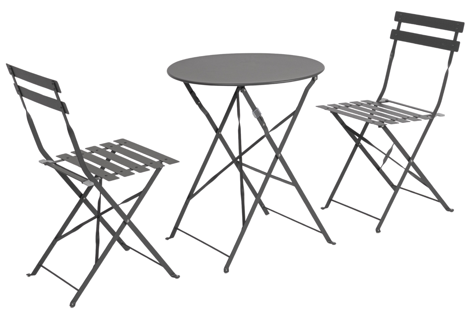 Bizzotto Antracitový skládací zahradní set stolu a dvou židlí Austin Bizzotto