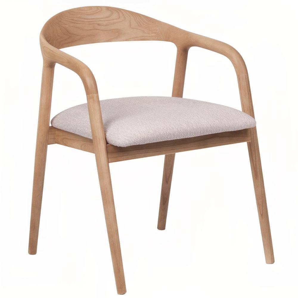 FormWood Dřevěná jídelní židle Kira s béžovým sedákem FormWood