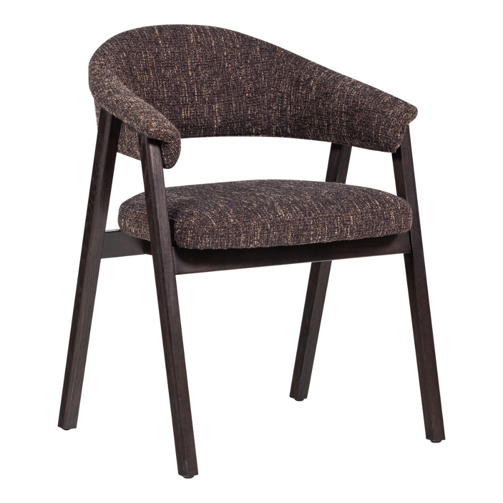 WOOOD Tmavě hnědá jídelní židle Tunar s tmavou dubovou podnoží WOOOD