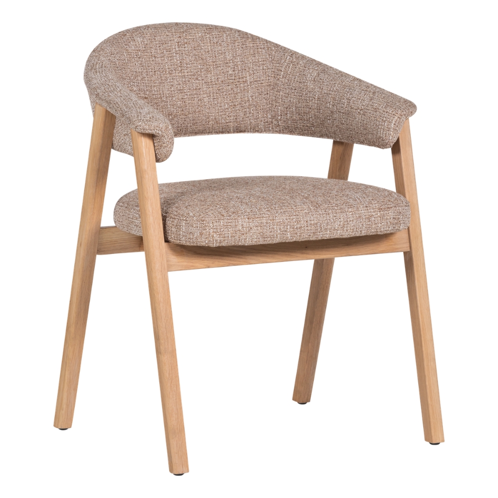 WOOOD Béžová jídelní židle Tunar s dubovou podnoží WOOOD