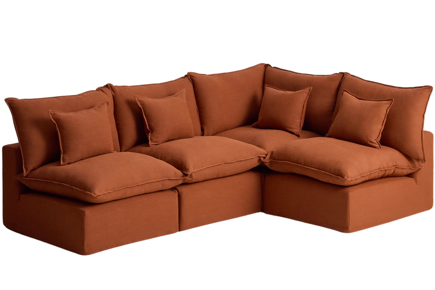 Kave Home Terakotová rohová pohovka Anarela 287 cm s odnímatelným potahem Kave Home