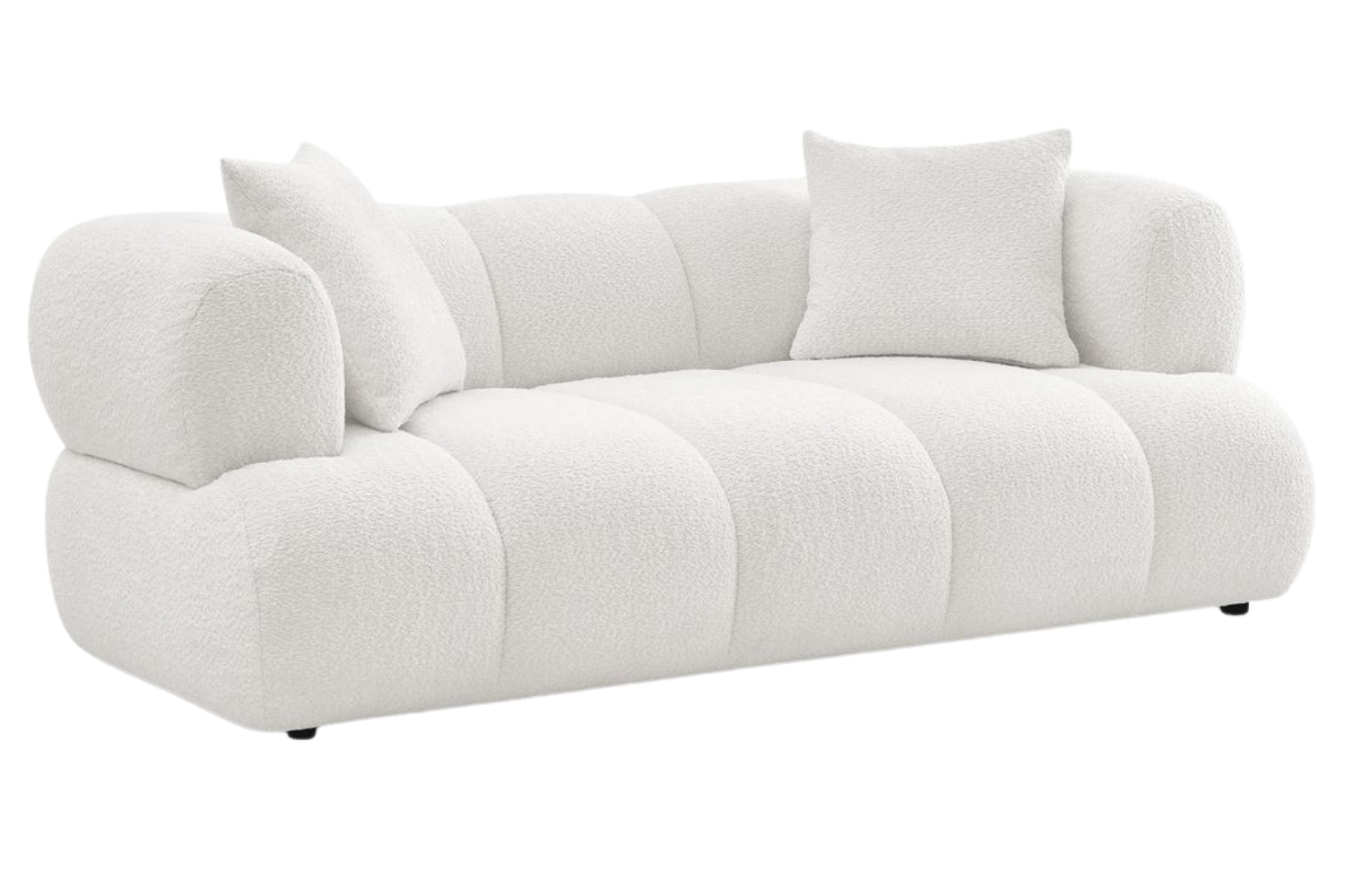 Bobochic Paris Bílá bouclé dvoumístná pohovka Pamira 210 cm Bobochic Paris