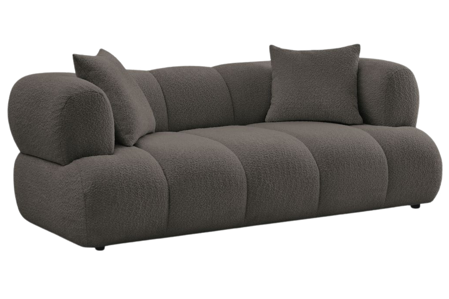 Bobochic Paris Hnědá bouclé dvoumístná pohovka Pamira 210 cm Bobochic Paris