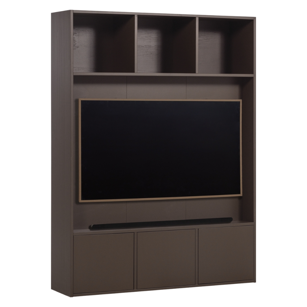 WOOOD Hnědá dřevěná TV stěna Meggy 215 x 160 cm WOOOD