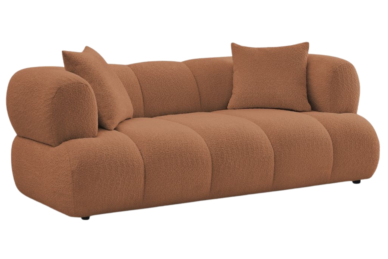 Bobochic Paris Terakotově oranžová bouclé dvoumístná pohovka Pamira 210 cm Bobochic Paris