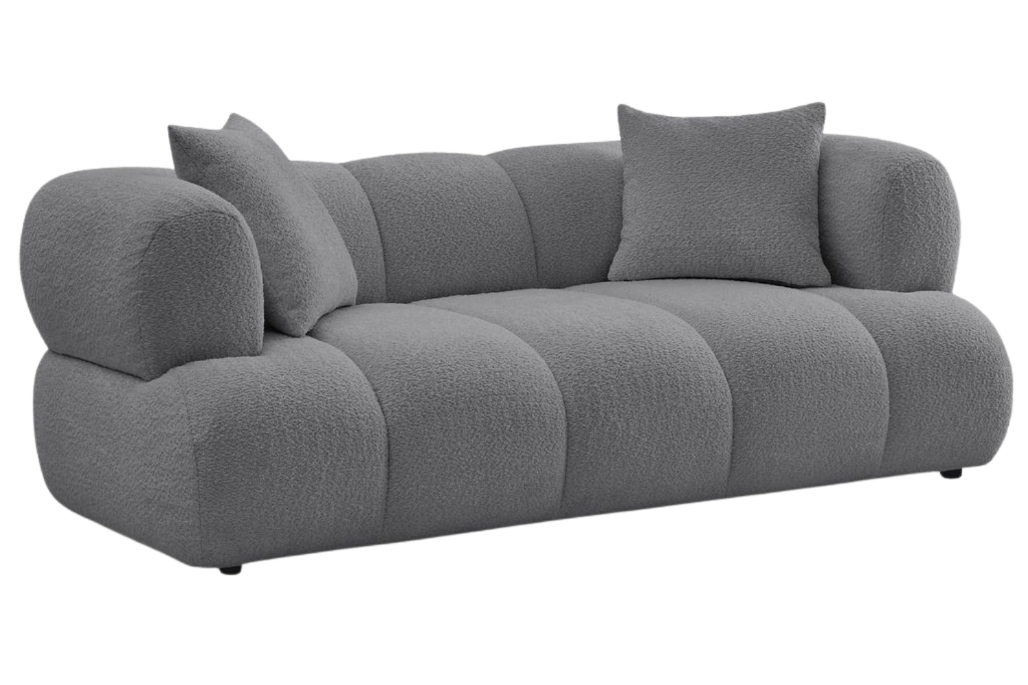 Bobochic Paris Tmavě šedá bouclé dvoumístná pohovka Pamira 210 cm Bobochic Paris