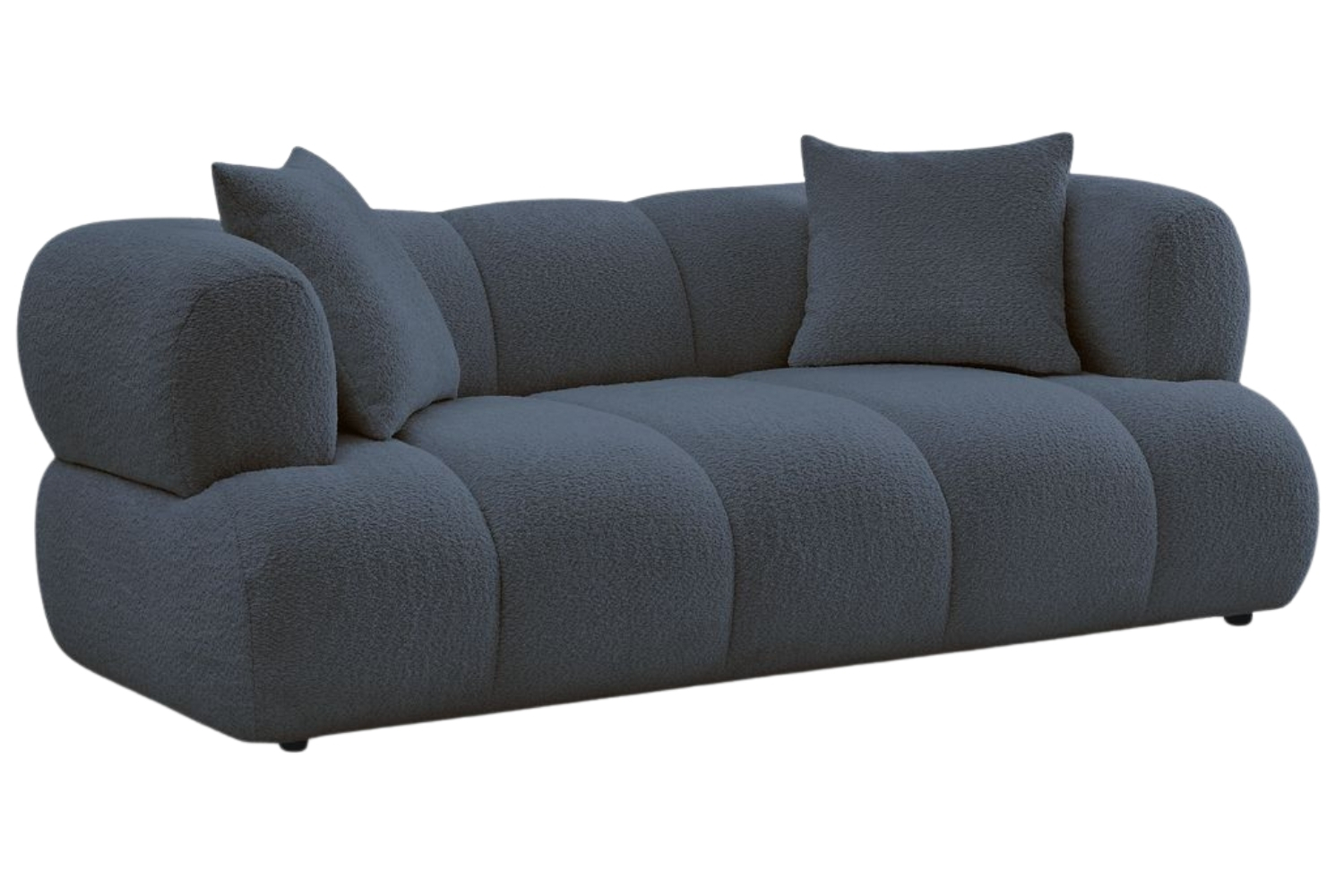 Bobochic Paris Tmavě modrá bouclé dvoumístná pohovka Pamira 210 cm Bobochic Paris