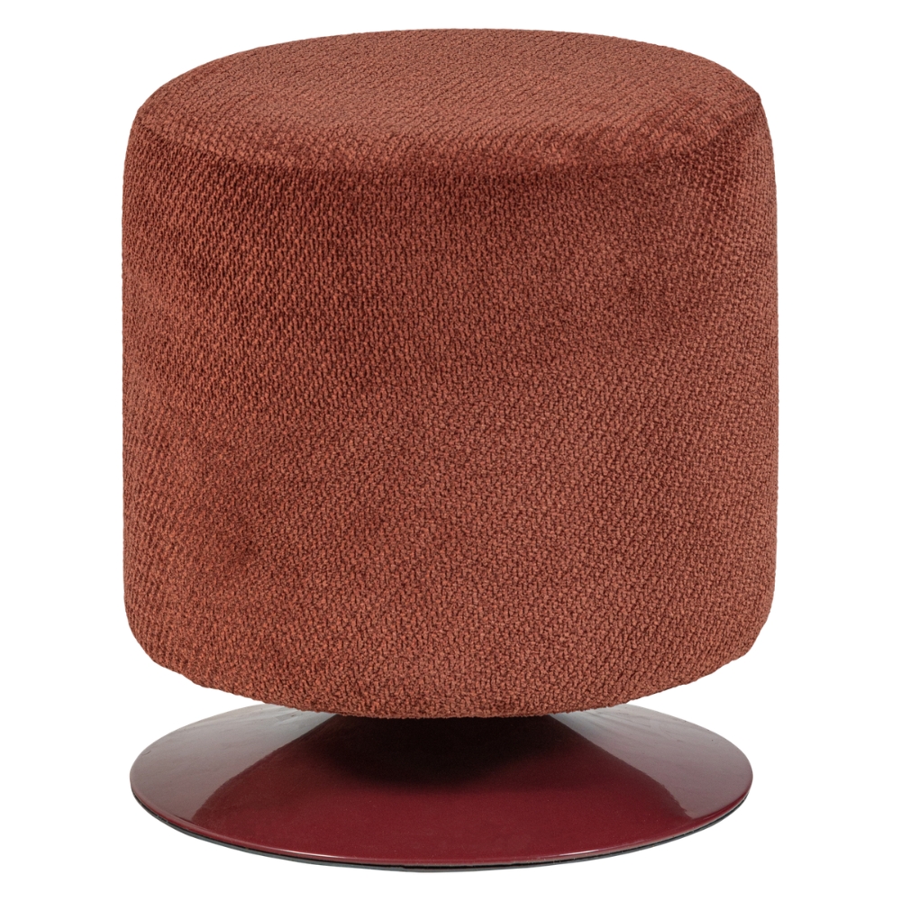 WOOOD Červený bouclé otočný taburet Islen ø 39 cm WOOOD