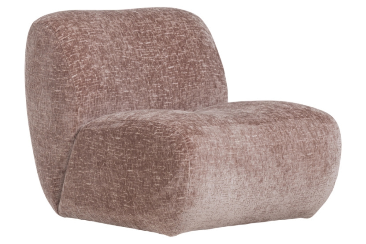 WOOOD Růžové sametové křeslo Nomu WOOOD