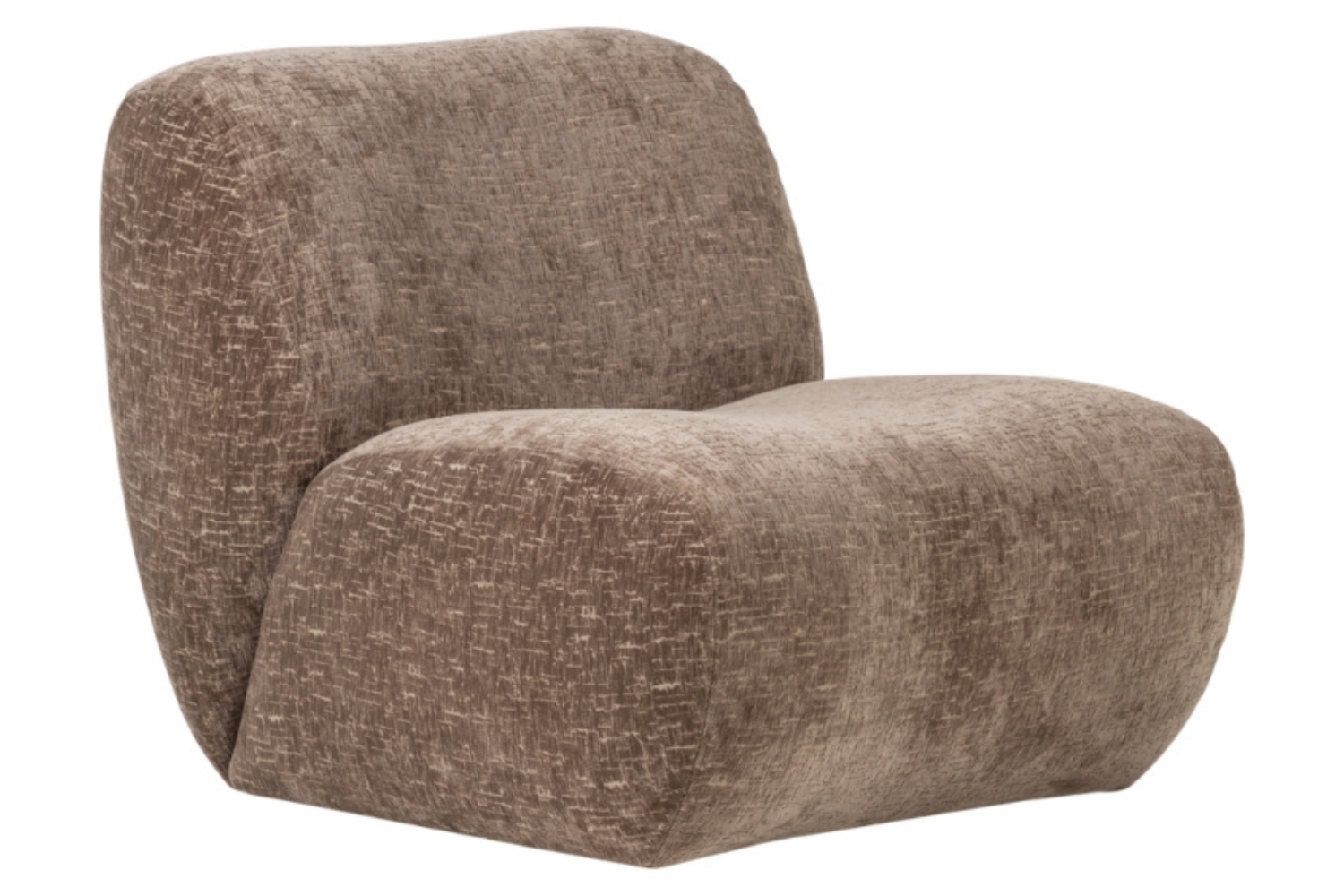 WOOOD Světle hnědé sametové křeslo Nomu WOOOD