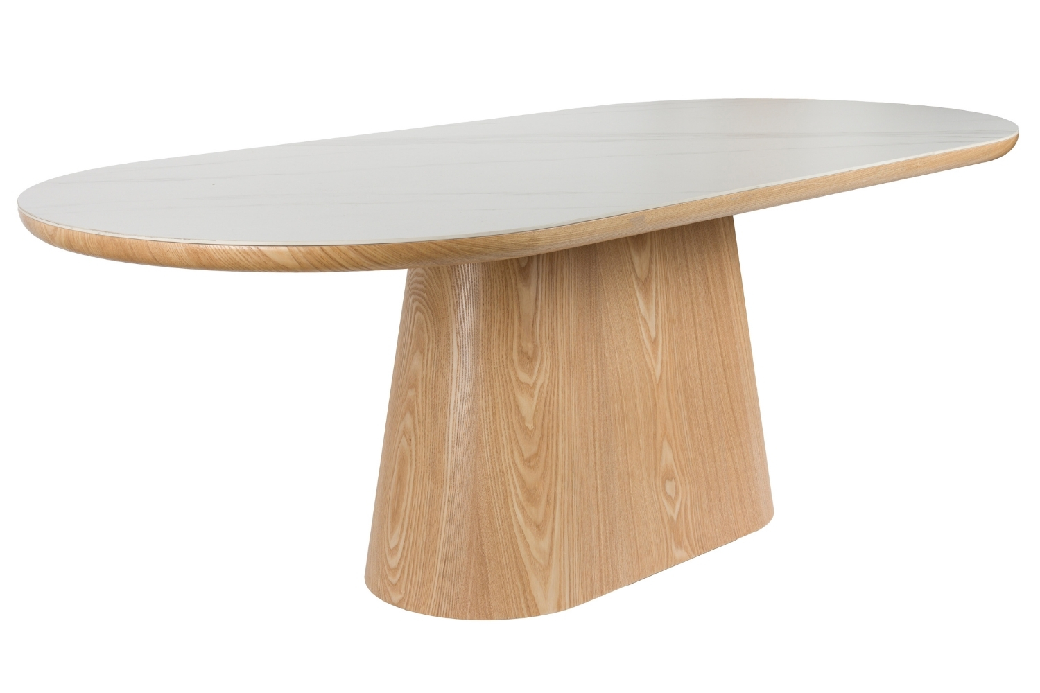 White Label Dubový jídelní stůl ALMIRA 180 x 90 cm s mramorovým dekorem White Label