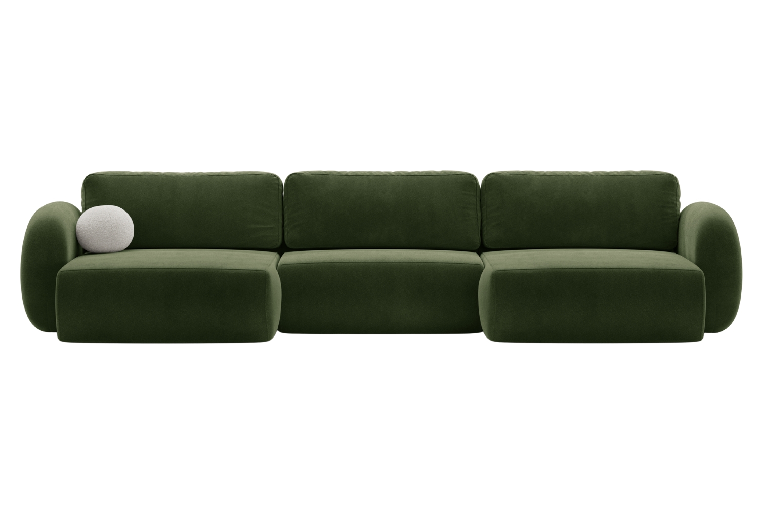 Maison Heritage Zelená sametová rozkládací pohovka Kora 362 cm Maison Heritage