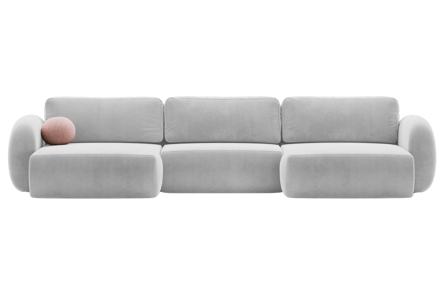 Maison Heritage Šedá sametová rozkládací pohovka Kora 362 cm Maison Heritage