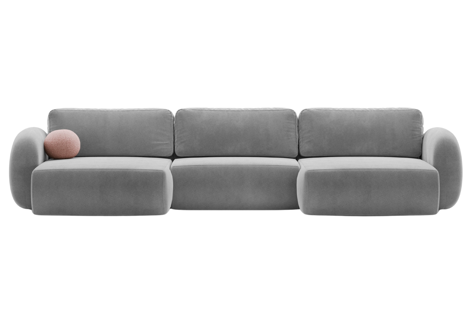 Maison Heritage Tmavě šedá sametová rozkládací pohovka Kora 362 cm Maison Heritage