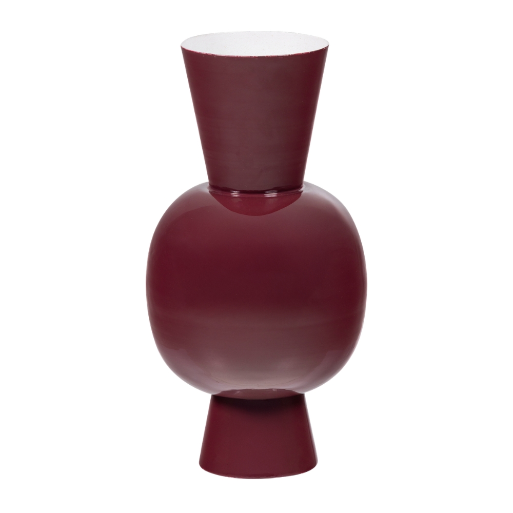 WOOOD Červená kovová váza Auri 38 cm WOOOD
