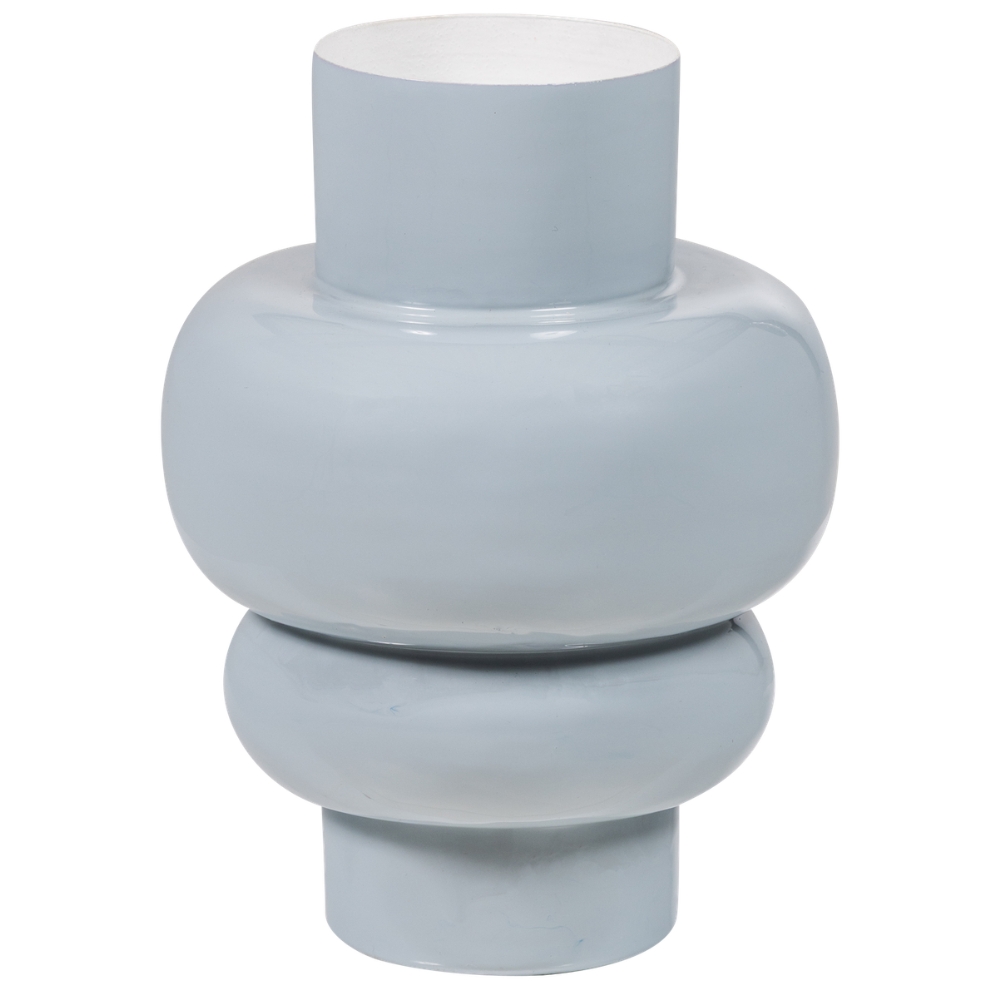 WOOOD Světle šedá kovová váza Auri 27 cm WOOOD