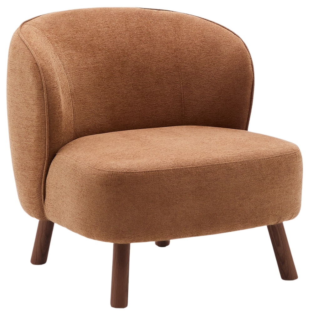 Kave Home Terakotové čalouněné křeslo Ulit s hnědou podnoží Kave Home