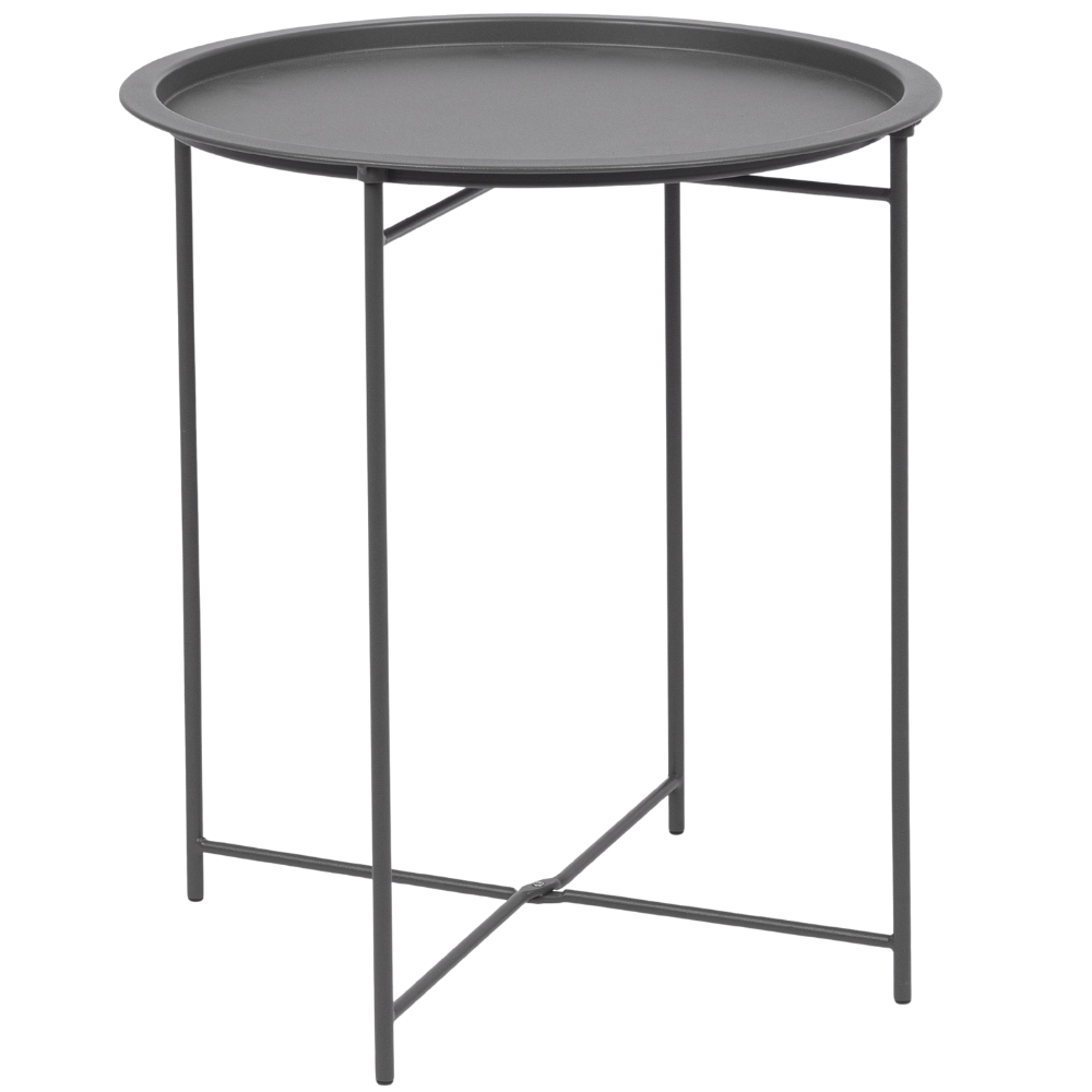 Bizzotto Antracitový kovový zahradní stolek Austin ø 46 cm Bizzotto