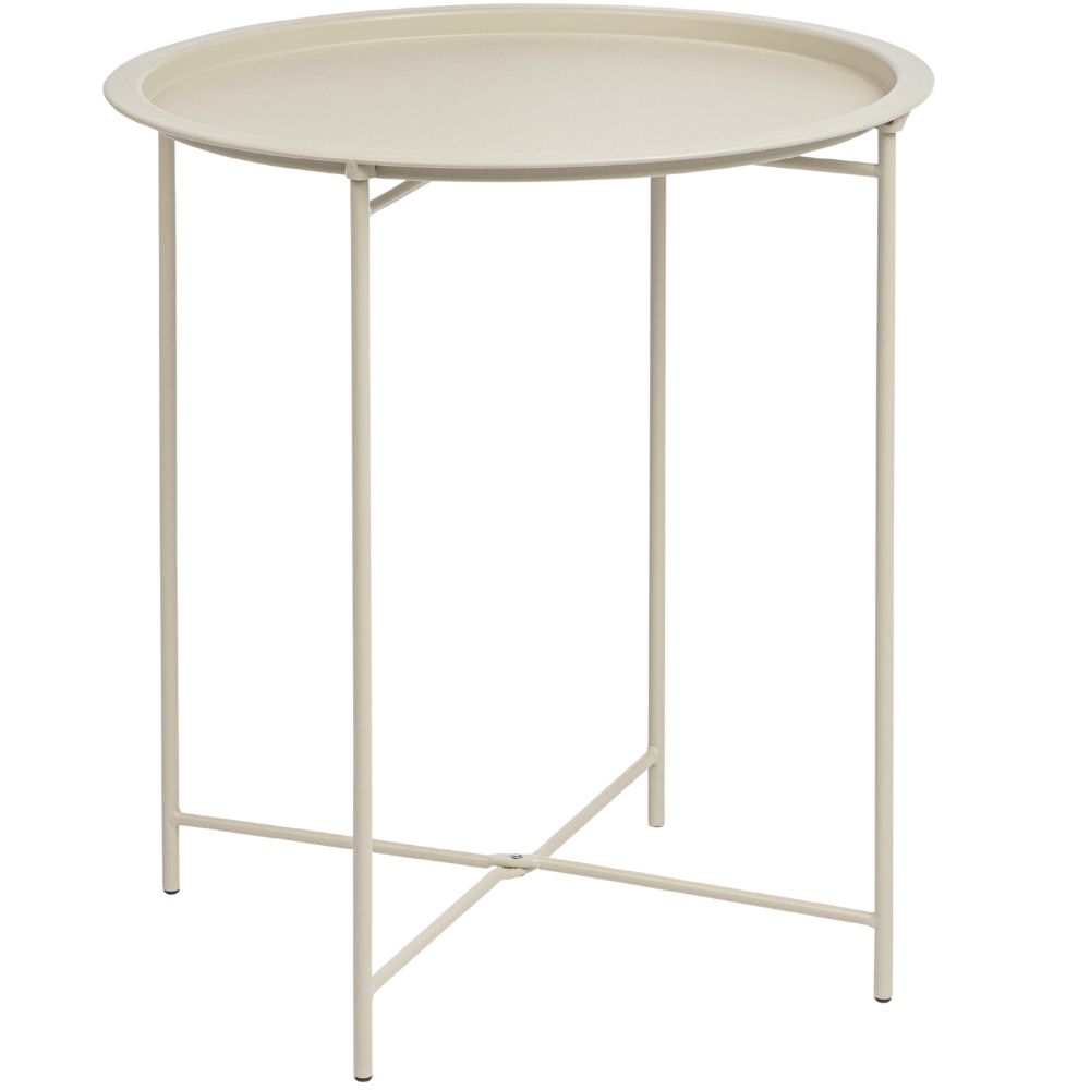 Bizzotto Krémový kovový zahradní stolek Austin ø 46 cm Bizzotto