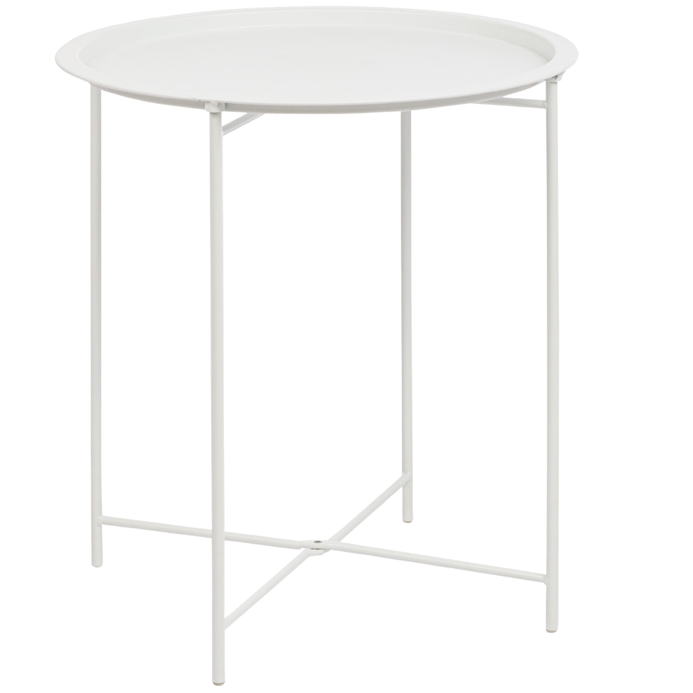 Bizzotto Bílý kovový zahradní stolek Austin ø 46 cm Bizzotto