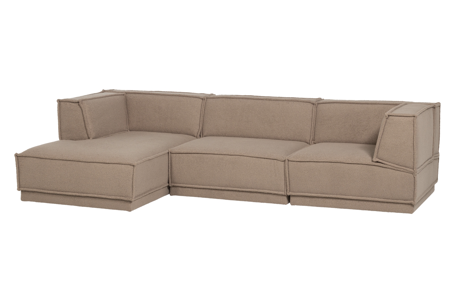 WOOOD Světle hnědá rohová pohovka Manu 286 cm