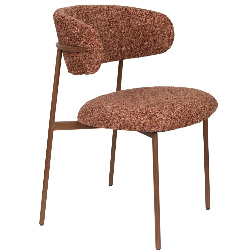 White Label Terakotová čalouněná jídelní židle CLAES White Label