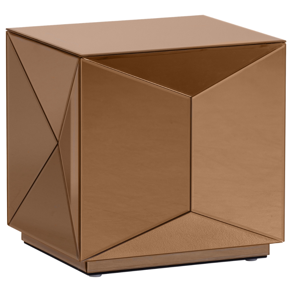 WOOOD Hnědý zrcadlový odkládací stolek Glintz 40 x 40 cm WOOOD