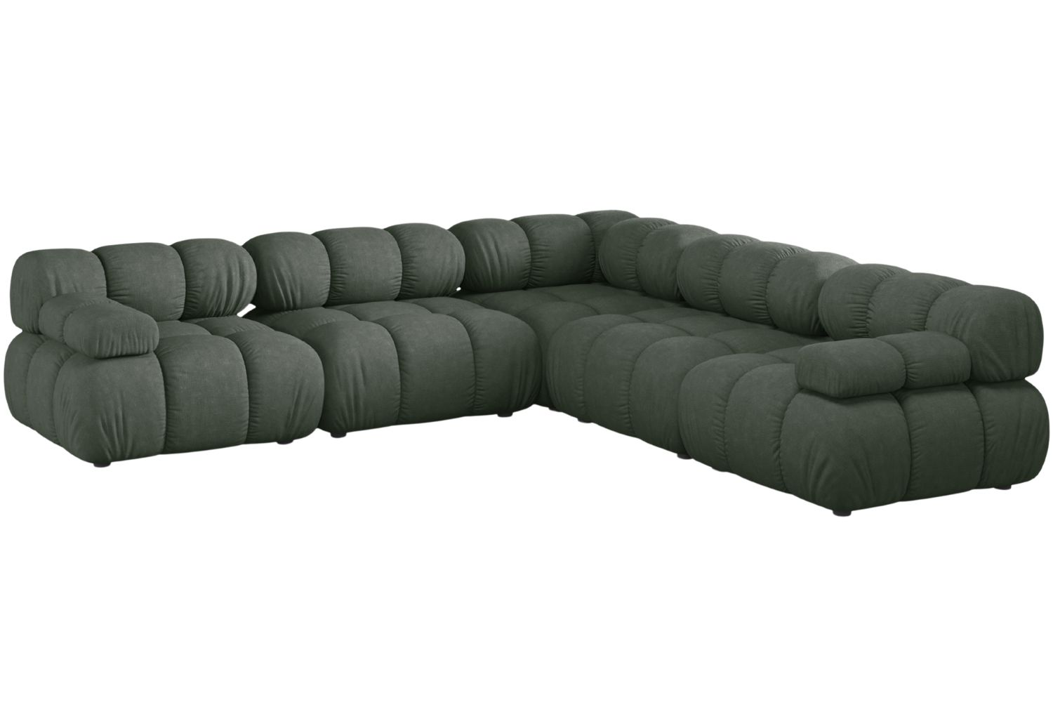 Micadoni Tmavě zelená rohová pohovka Bellis II. 282 cm Micadoni