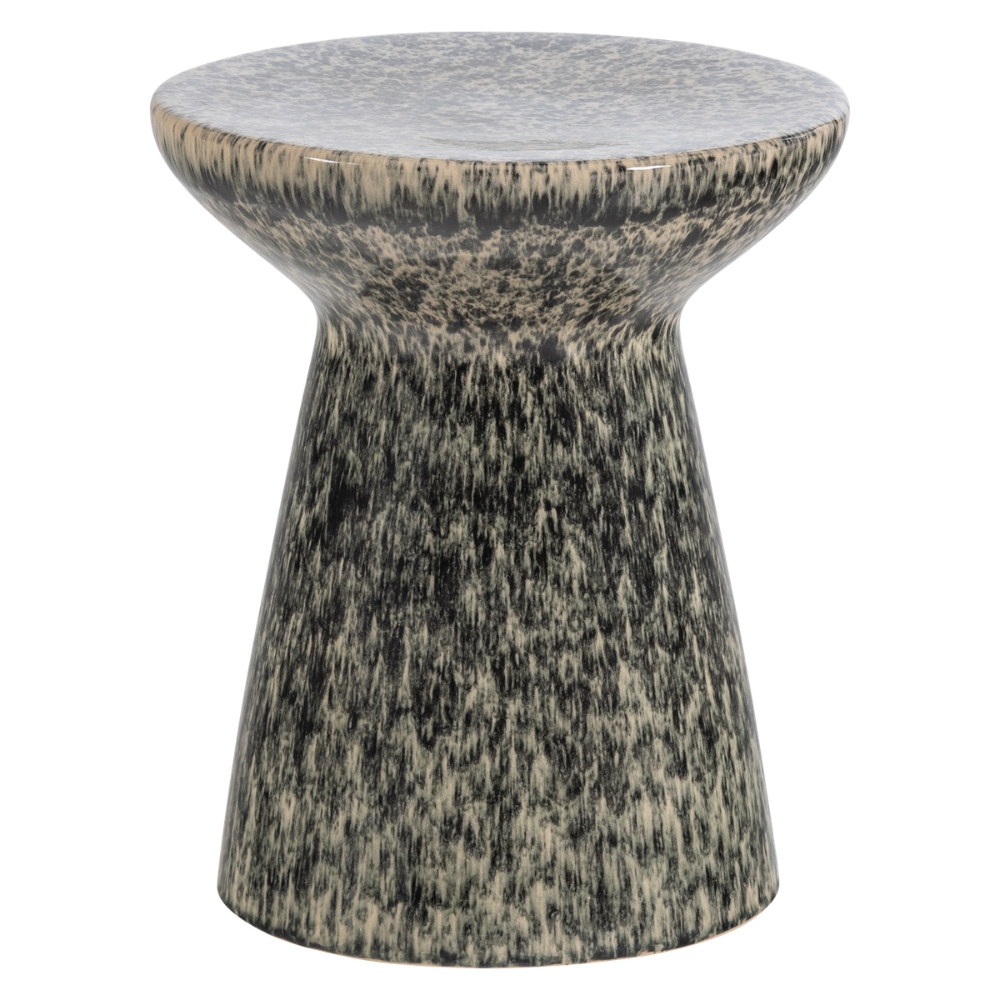 WOOOD Tmavě šedý keramický odkládací stolek Fleck ø 35 cm WOOOD