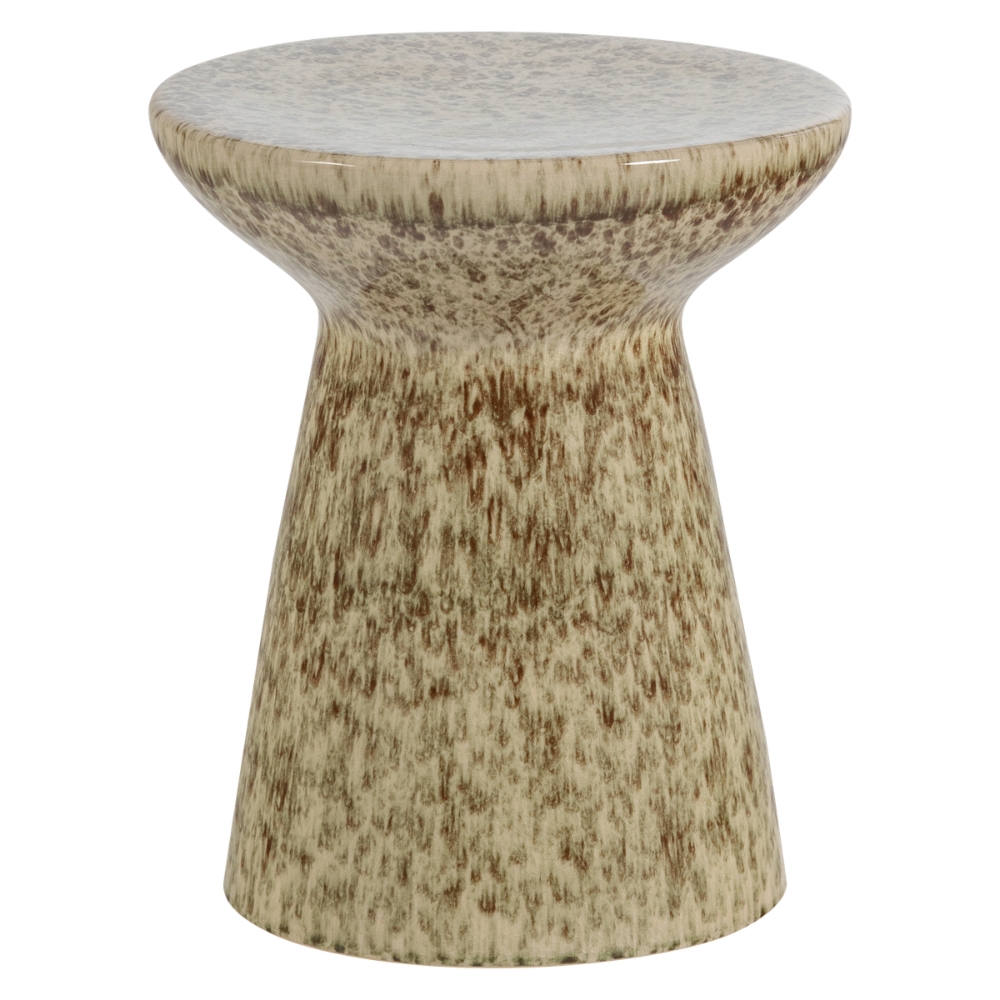 WOOOD Světle hnědý keramický odkládací stolek Fleck ø 35 cm WOOOD