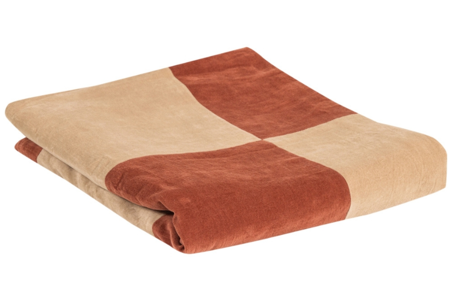 WOOOD Oranžovo-béžový bavlněný pléd Zena 170 x 130 cm WOOOD