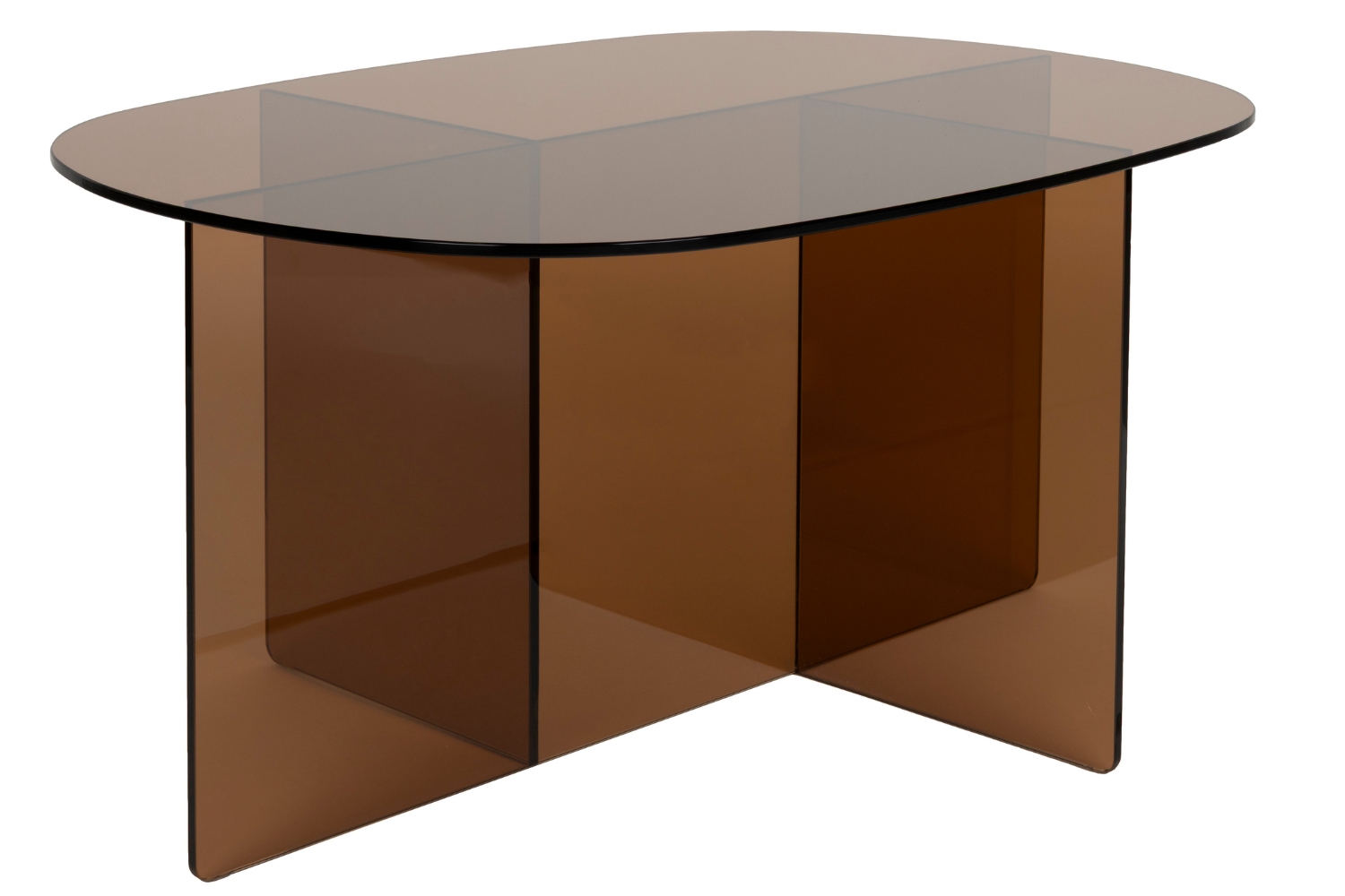 Zuiver Hnědý skleněný konferenční stolek LINEA 80 x 60 cm Zuiver