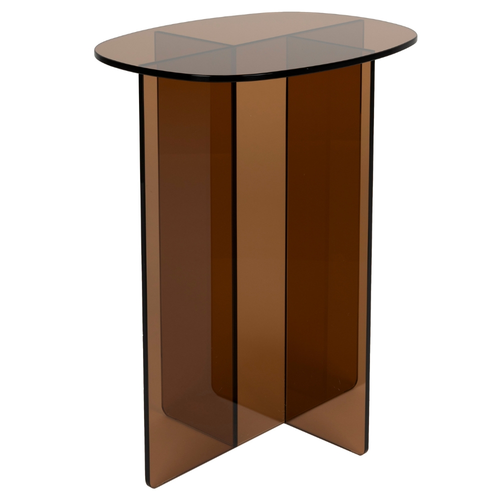 Zuiver Hnědý skleněný odkládací stolek LINEA 40 x 30 cm Zuiver