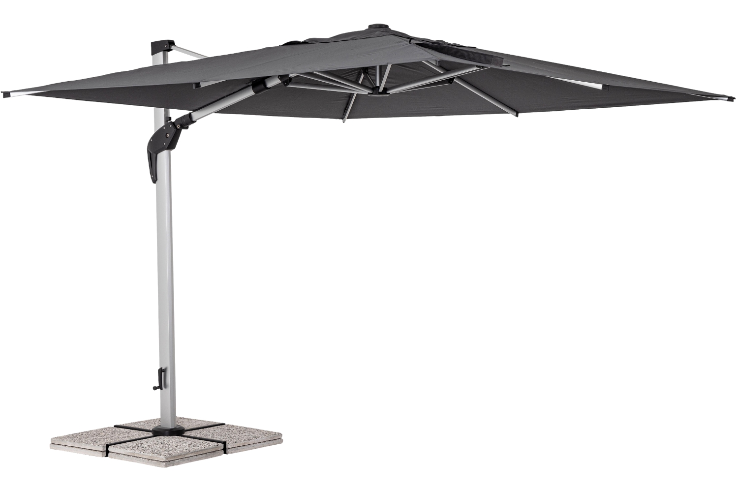 Bizzotto Šedý slunečník Aries 300 x 300 cm Bizzotto