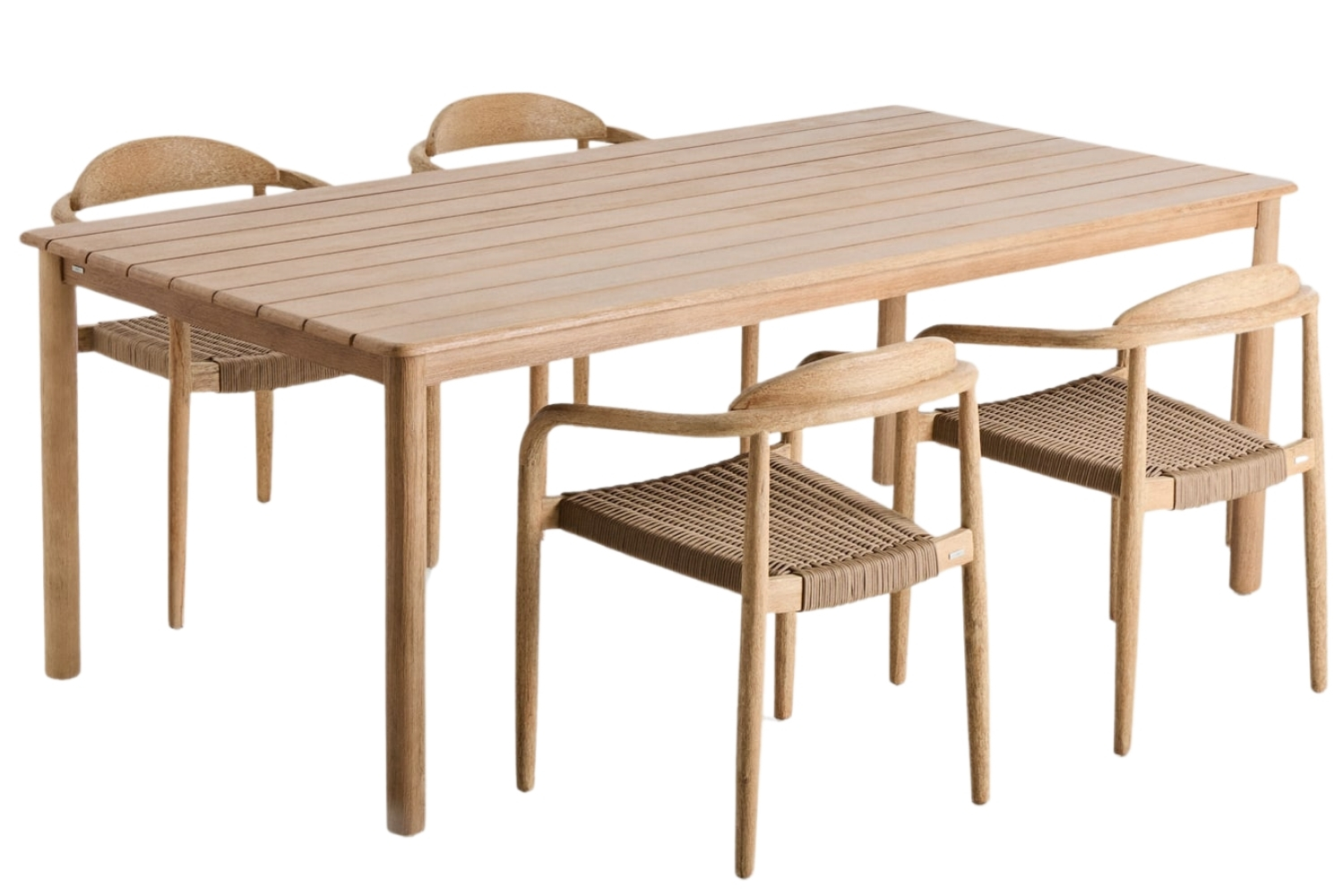 Kave Home Dřevěný zahradní set stolu Sori a čtyř židlí  Nina Kave Home