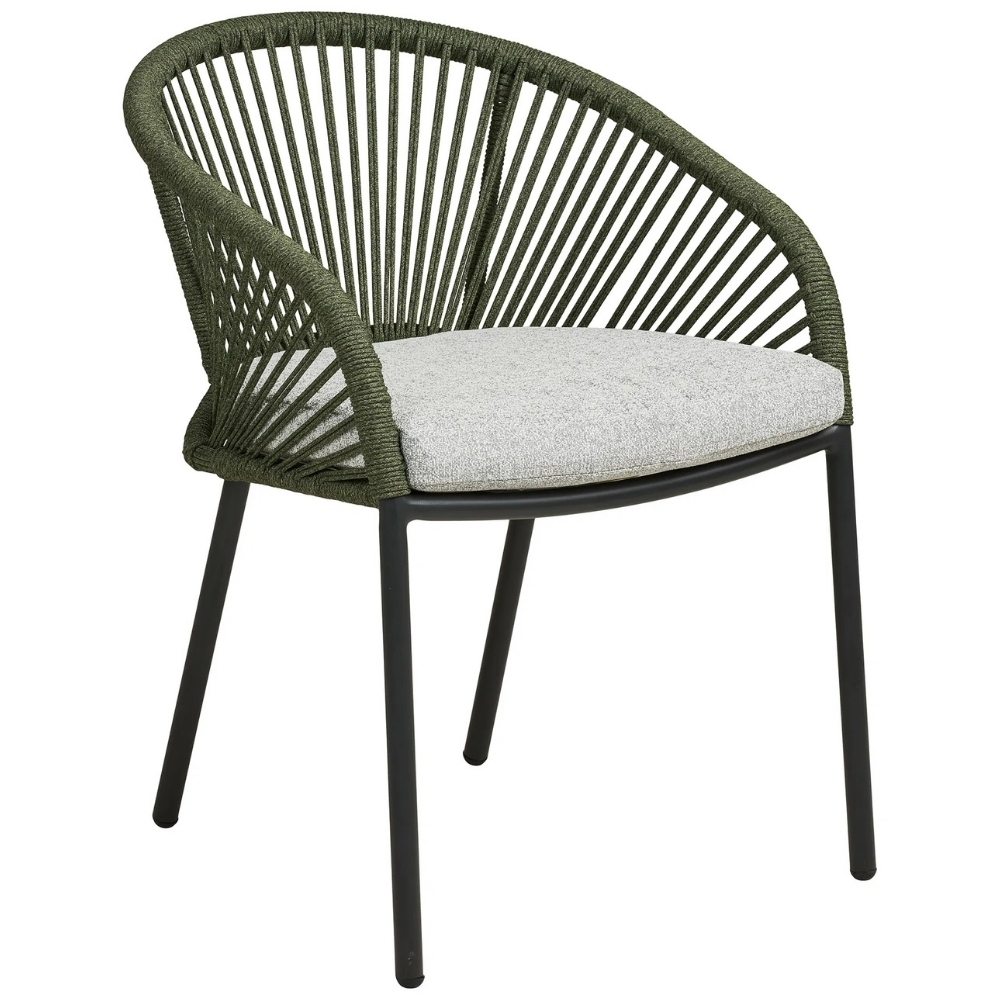 Nordic Living Zelená zahradní židle Vellano s výpletem Nordic Living